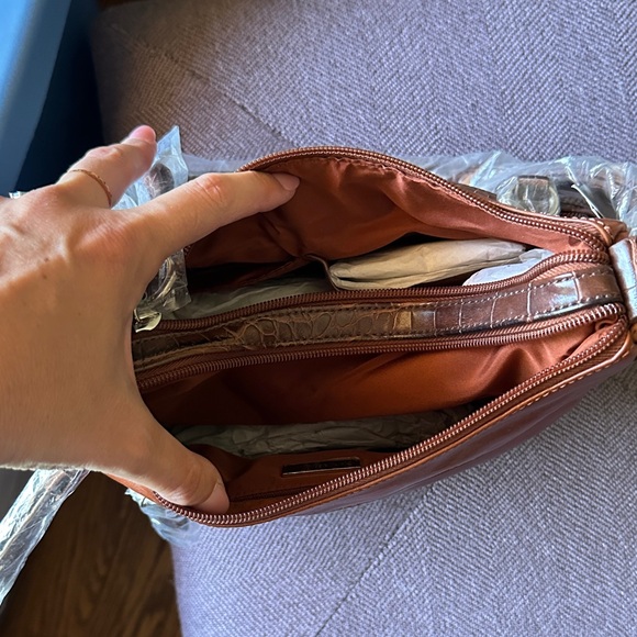 NWT Giani Bernini Brown Leather Shoulder Bag/Purse - Picture 6 of 8